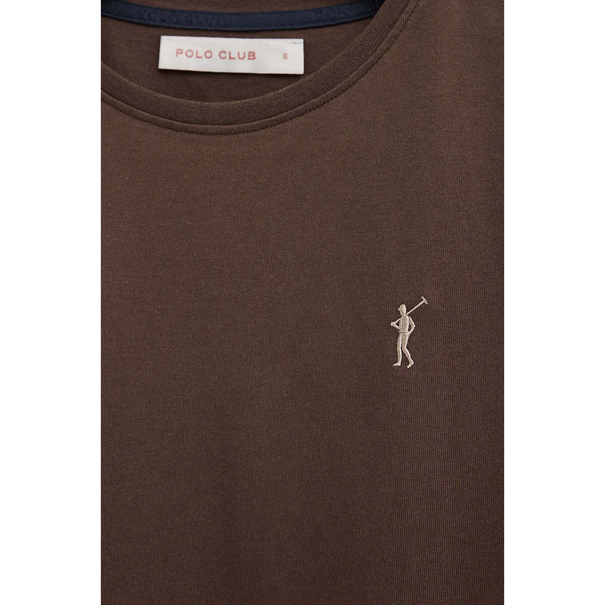 Maglietta cioccolato a maniche corte e a girocollo con ricamo Rigby Go