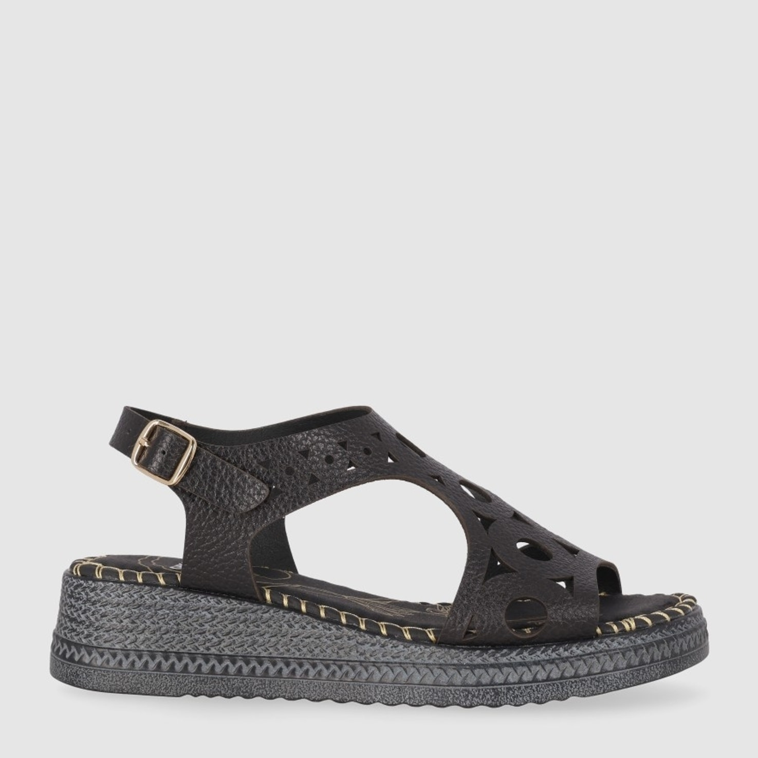Sandalias de Piel - Negro - Tacón: 5 cm