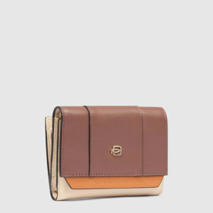 Piquadro Portafogli da piccolo in pelle con porta carte di credito, schermato con protezione RFID