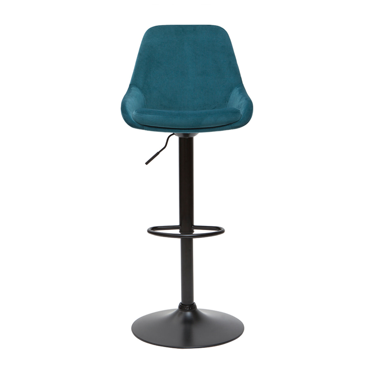 Tabourets de bar design réglables velours bleu pétrole (lot de 2) HOLO