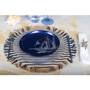 Assiettes mer 21cm - lot de 4