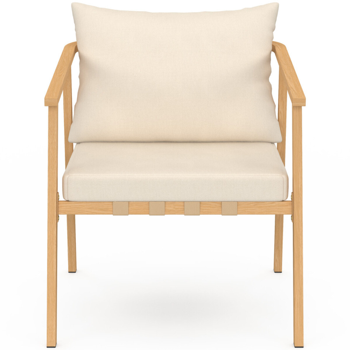 Salon de jardin Paros 4 places bois et beige