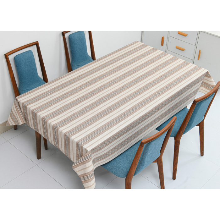 Tovaglia Antimacchia Idrorepellente Rotolo Tagliabile PVC Maniva Riga Beige D4