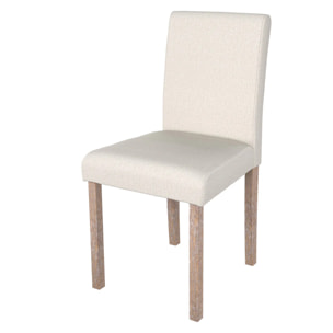 Lot de 2 chaises en tissu beige et pieds en bois de chêne - Havane