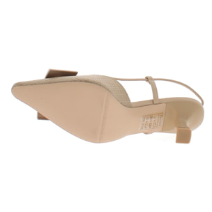 Marina Galanti Scarpe Donna Decollete Slingback Heeled 60 with Medal Horsebit MG 1A123 Beige