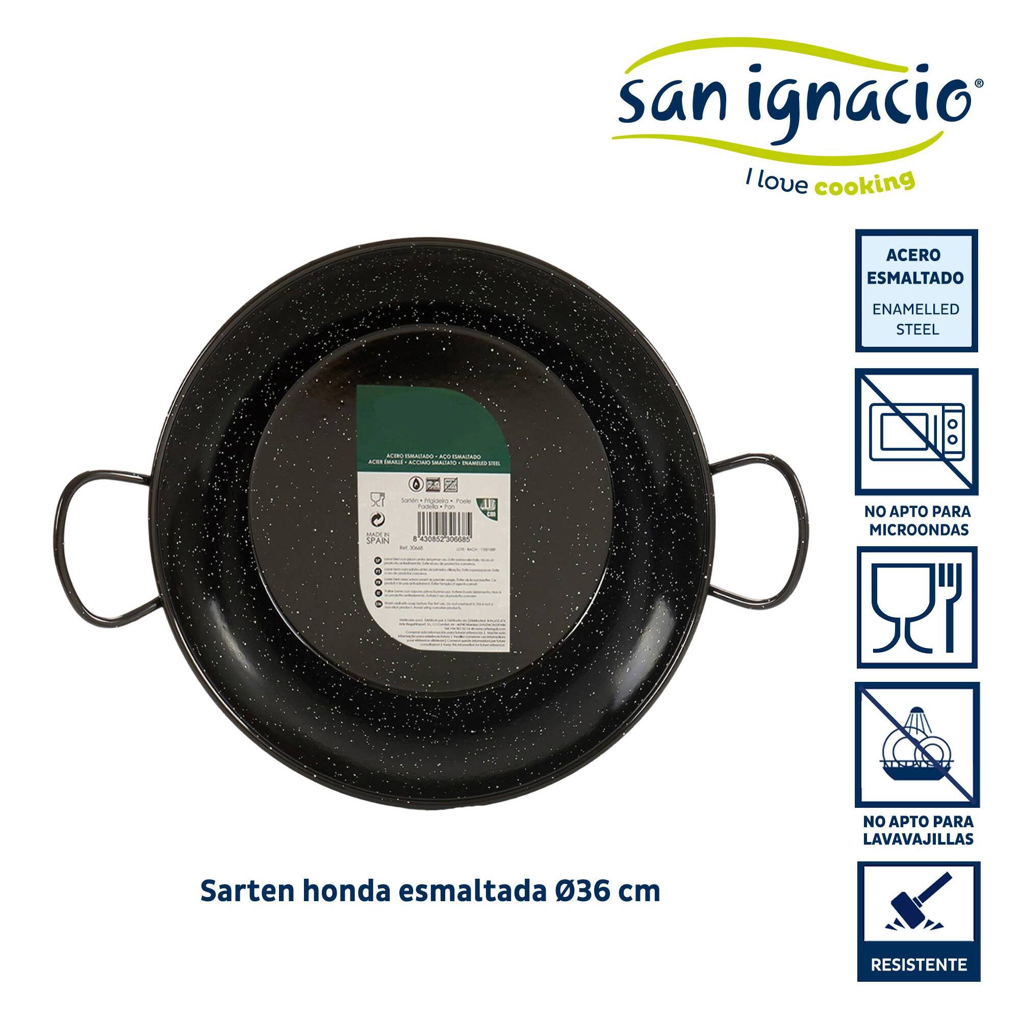 Sarten honda esmaltada con asas 36 cm colección la dehesa