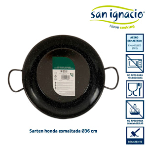 Sarten honda esmaltada con asas 36 cm colección la dehesa