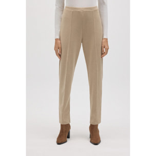Pantaloni effetto velluto a coste beige