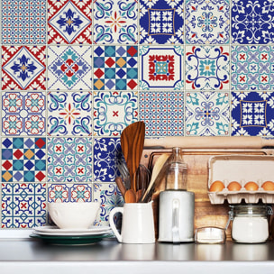 Sticker carrelage - Ambiance Sticker - 30 CARRELAGES AZULEJOS SIRANO - AZULEJOS SIRANO - 15x15cm