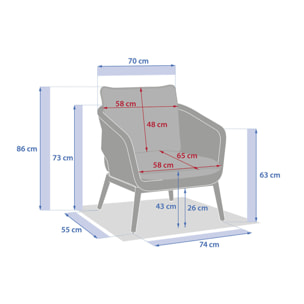 Fauteuil de salon de jardin "Orissa" vert olive polyester et acier