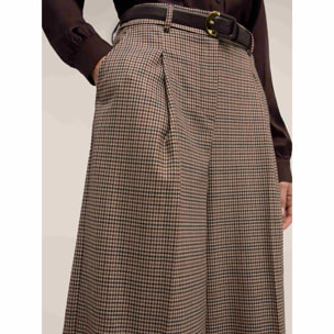 Motivi - Pantaloni cropped in tinto filo fantasia check - Marrone