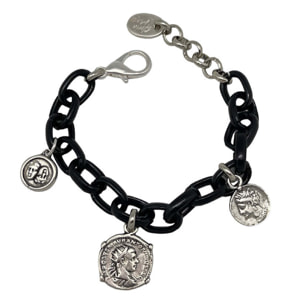 Pulsera monedas en negro