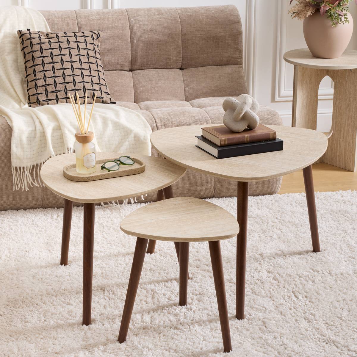 3 tables gigognes Mileo sable
