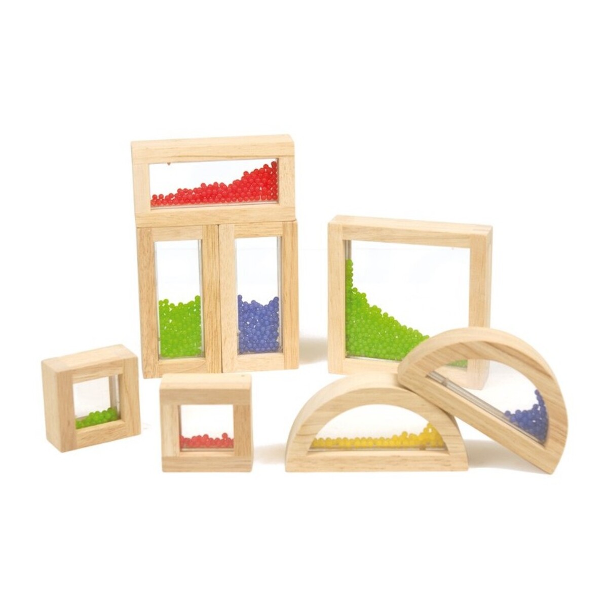 8 PCS. WOODEN BLOCKS BEADS - PRIMERA INFANCIA