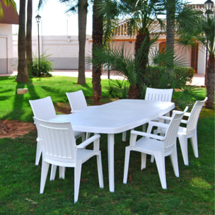 Table extensible 4 à 8 places blanche 170x90x73 SAY