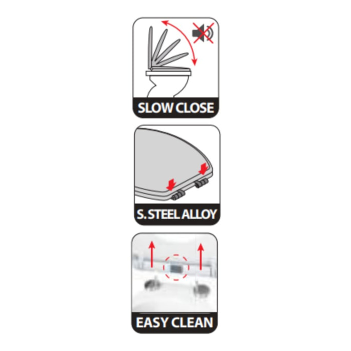 Charnières Inox pour abattant wc - Modèle HARRY Spirella