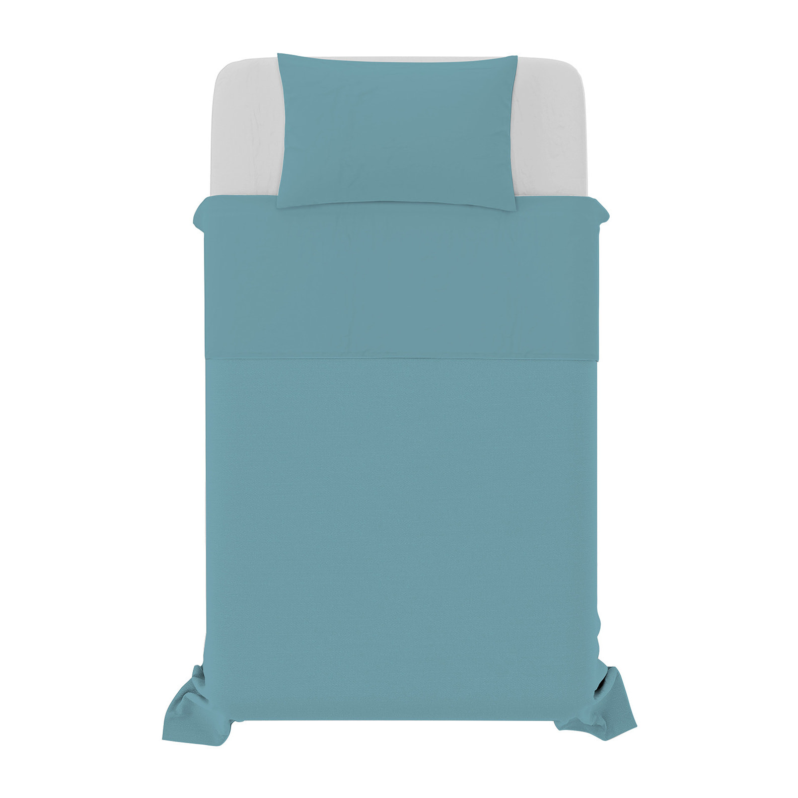 COMPLETO LETTO NATURAL COLOR, 100% COTONE - PIAZZA E MEZZA