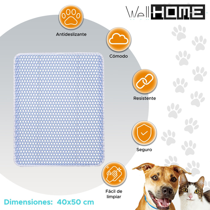 Well home felpudo arenero para gatos antideslizante y fácil de limpiar