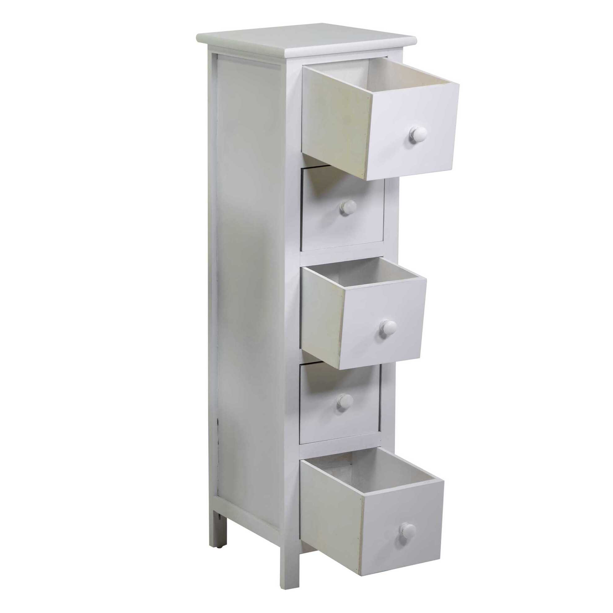 Mobiletto Eleonora Vacchetti bianco 5 cassetti cm25x28h92