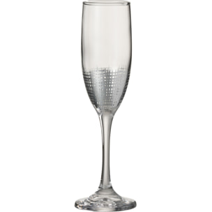 J-Line verre à champagne Grillage - verre - argent/transparent - 4 pcs