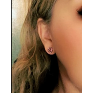 Pack 3 pares pendientes surtido2 botón multicristal SW plata 10µ en negro.