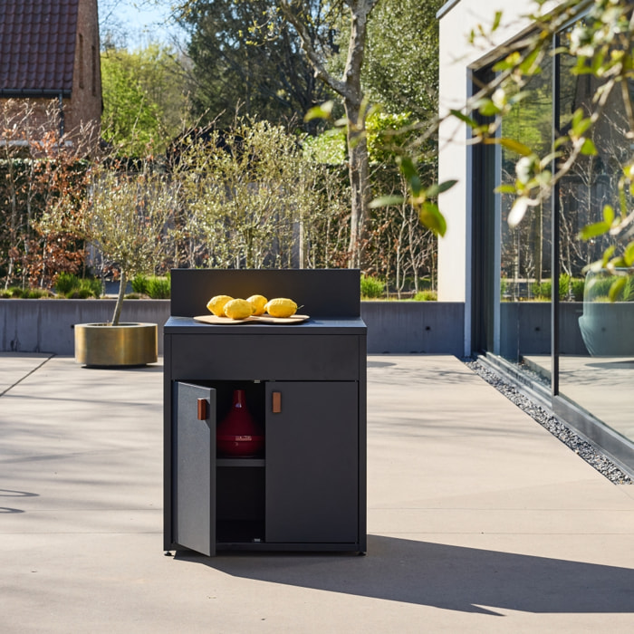 Module de cuisine extérieure acier 2 portes L80cm THIRA