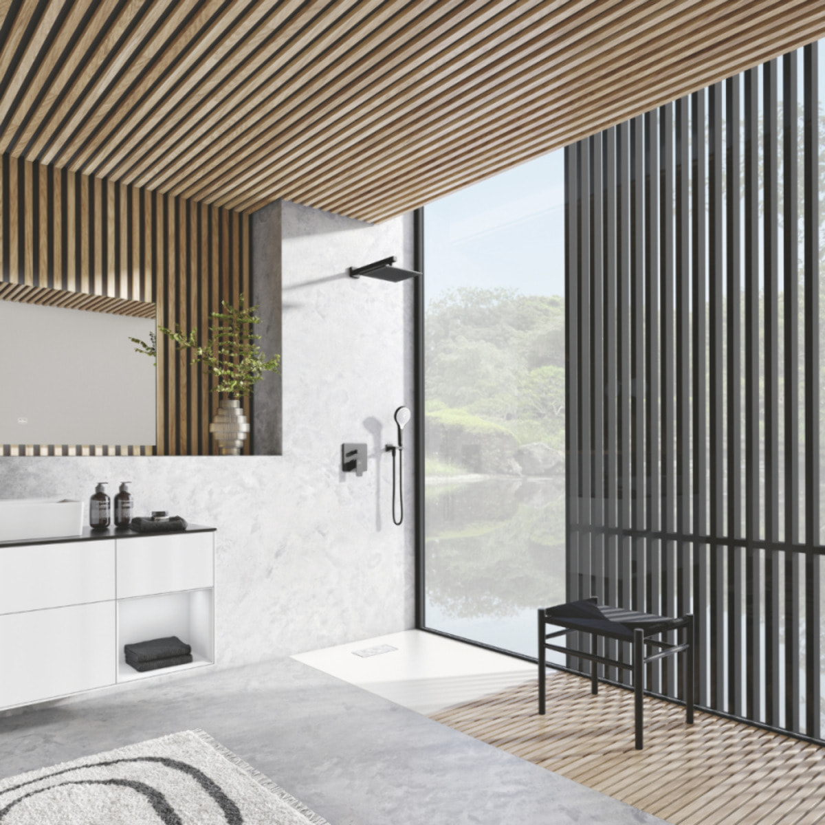 Receveur zero ressaut Le Valence blanc céramique avec cache-bonde