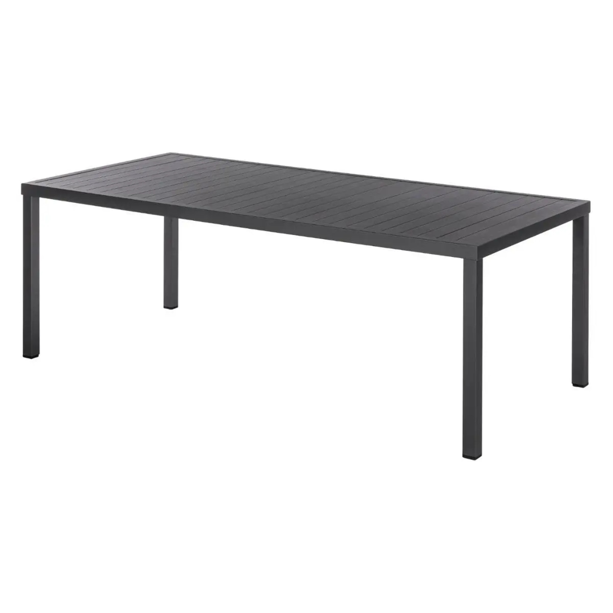 Table de jardin rectangulaire "Piazza" graphite 8 places en aluminium traité époxy