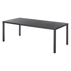 Table de jardin rectangulaire "Piazza" graphite 8 places en aluminium traité époxy