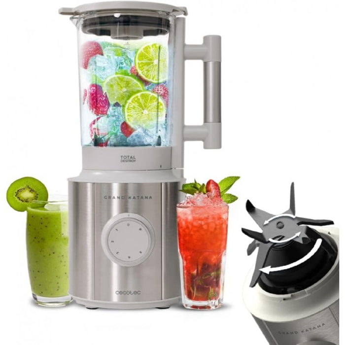 Cecotec Frullatore con tazza Grand Katana 2700MAX Total Destroy W