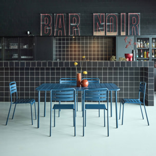 Table de jardin métal + 6 assises AMÉLIA