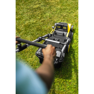 Tondeuse à gazon sans fil 36 V Karcher LMO 5-18 Dual avec 2 batteries 18V-5Ah- moteur brushless- autonomie 550 m²- coupe 41 cm