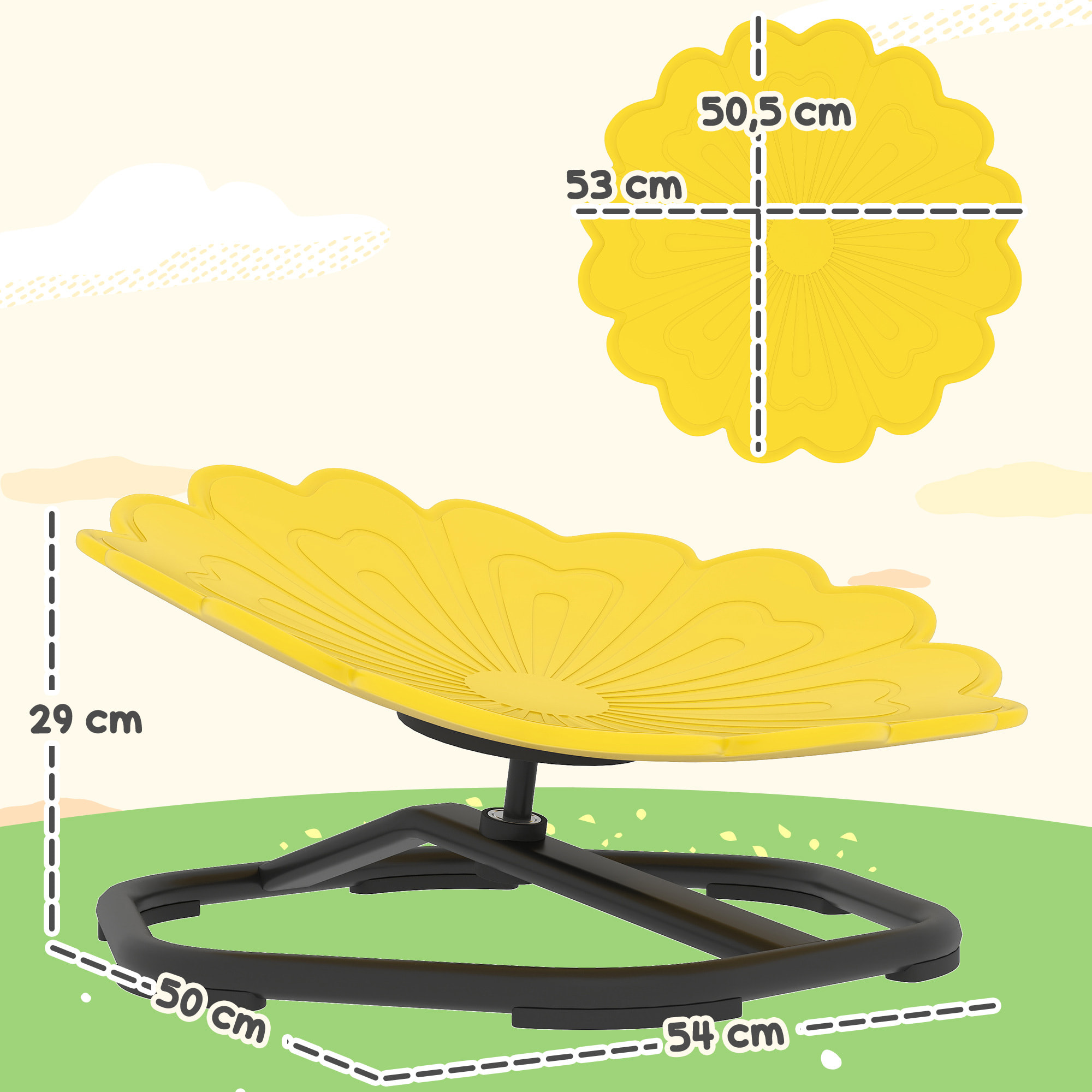 Chaise pivotante sensorielle pour enfant – Siège d'entraînement à l'équilibre et à la coordination – Jaune