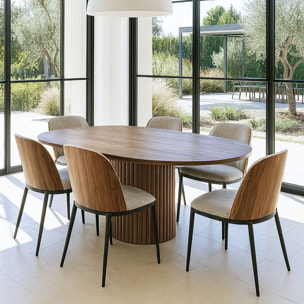 Ensemble table ovale extensible et 6 chaises  SIERRA