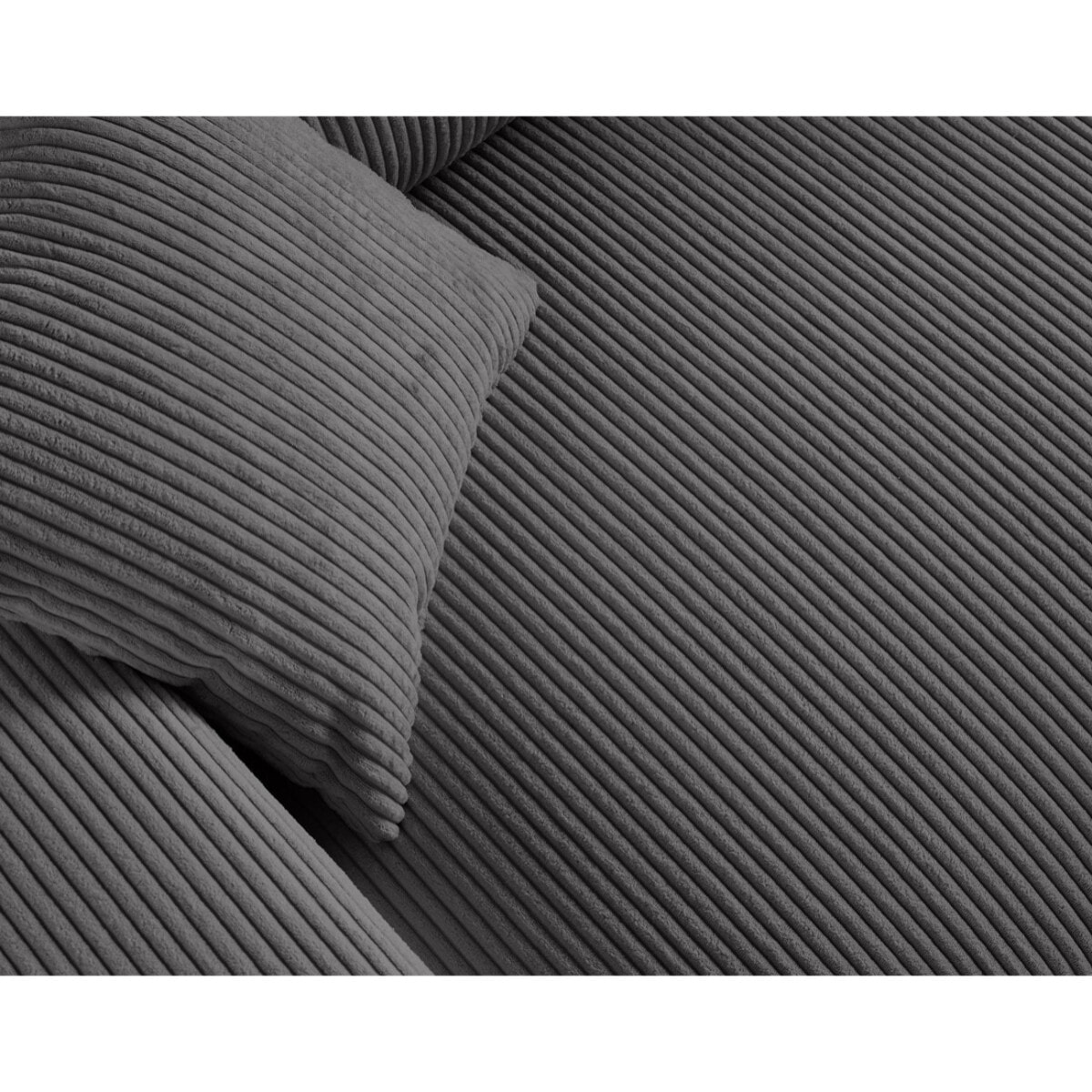 Garance - canapé droit 2 places - en velours côtelé - Gris foncé