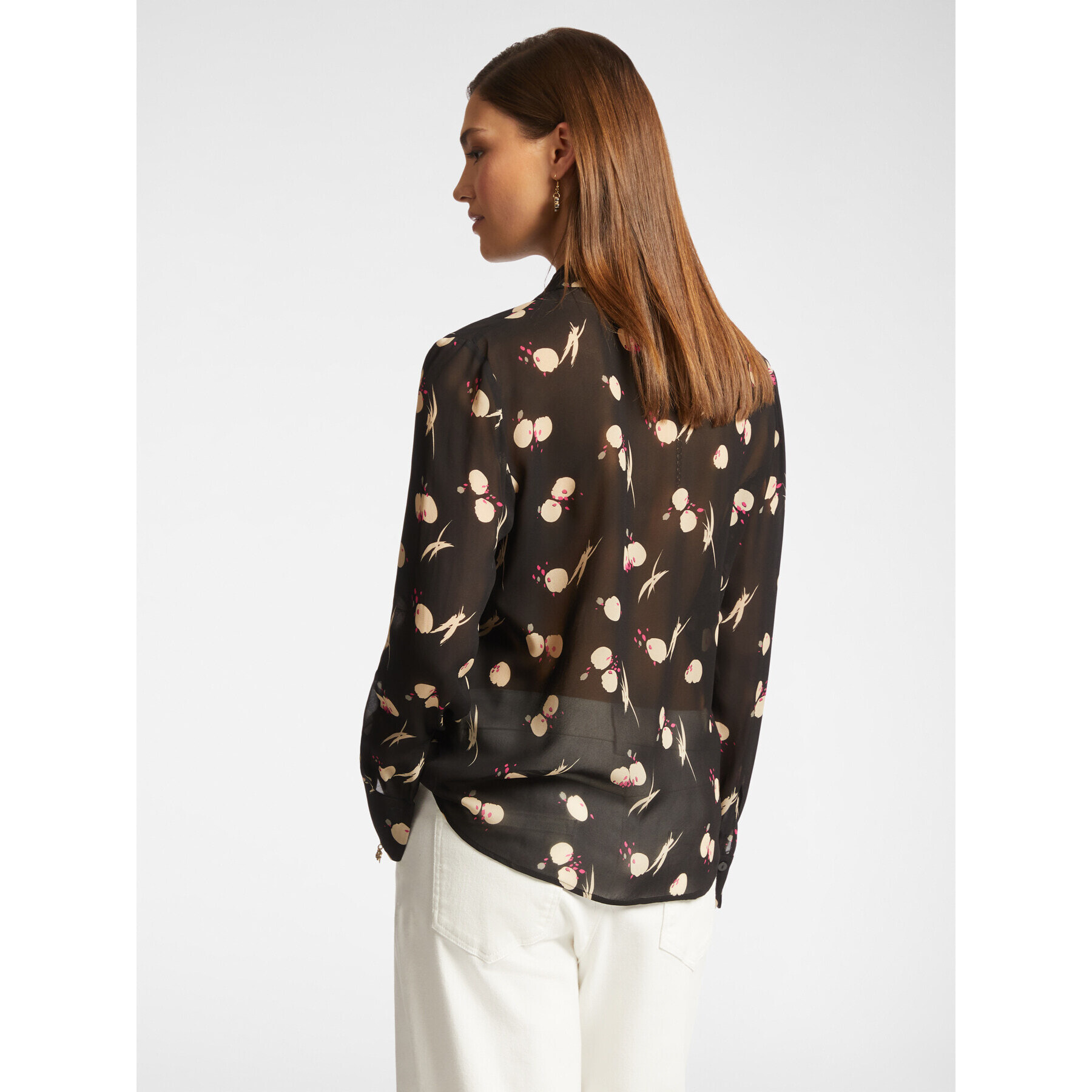 Elena Mirò - camisa con estampado georgette - Negro
