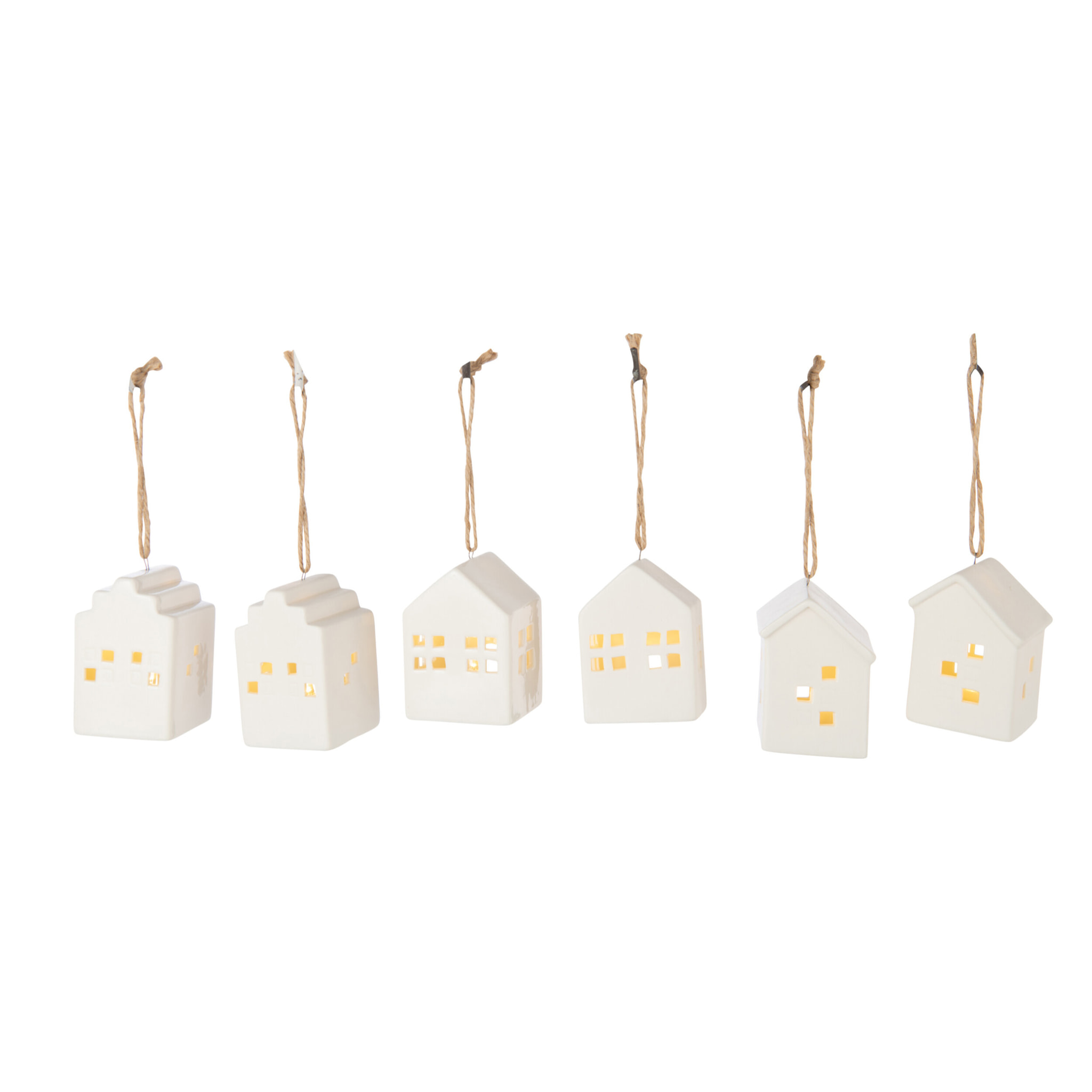 J-Line suspension Maison - céramique - blanc - 6 pièces - lumières LED