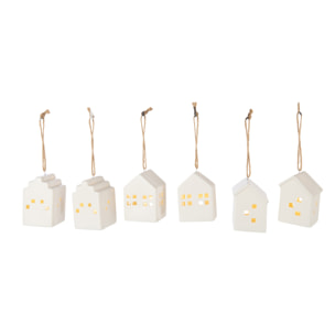 J-Line suspension Maison - céramique - blanc - 6 pièces - lumières LED