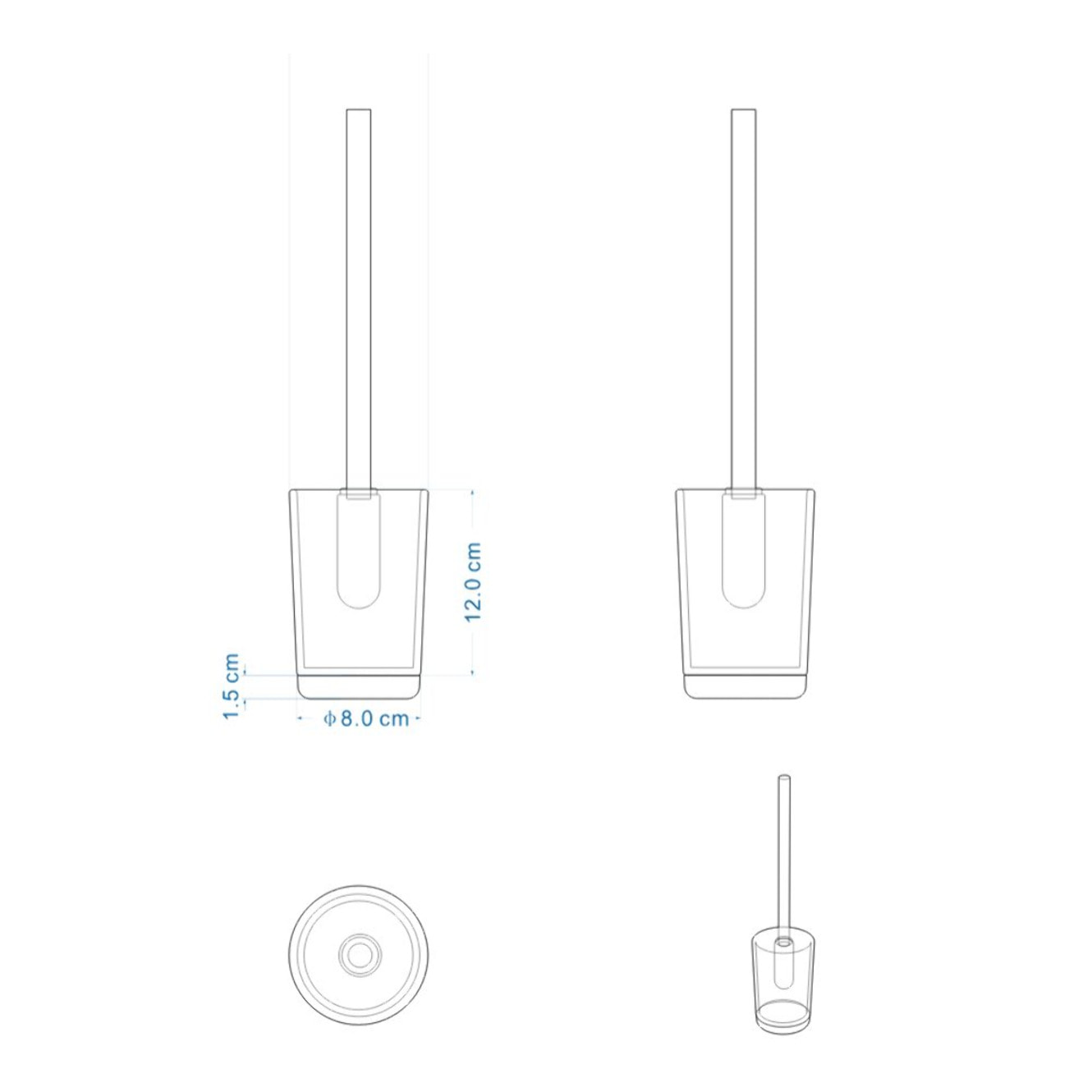 Ella Brosse WC , bois/blanc (SATDELLA37BI)