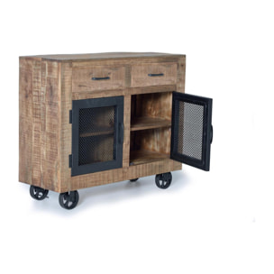 Mueble auxiliar - madera de mango y hierro - 85x100x38cm