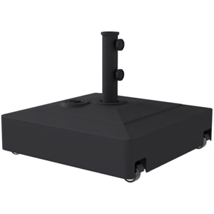 Pied de parasol carré mobile à lester compatible mât 35/38/48 mm noir