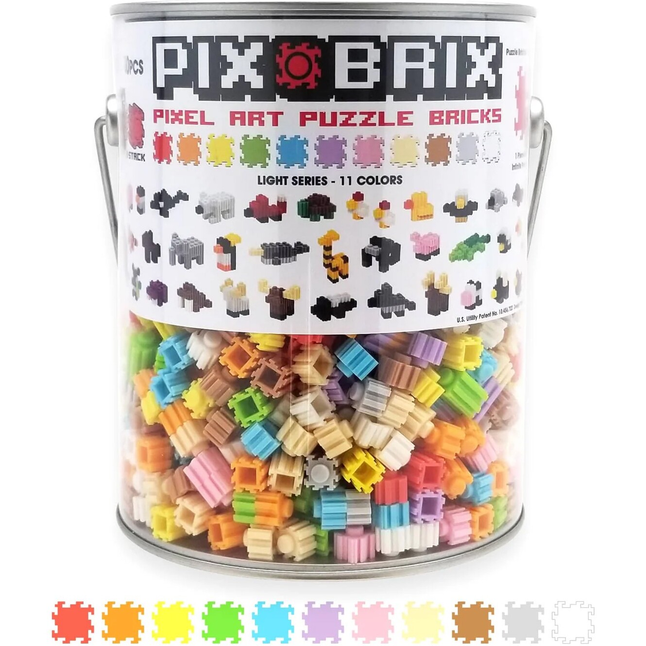 PIX BRIX PIXEL ART BOTES METALICOS 1500 PIEZAS, COLORES SURTIDOS GAMA SUAVE