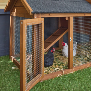 Poulailler en bois GALINETTE. 3 poules. cage à poule avec enclos