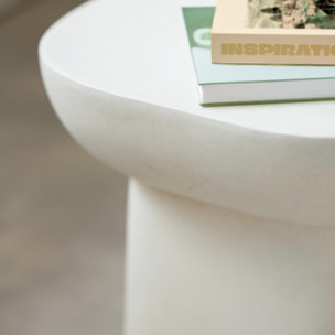 Table d'appoint carrée en béton blanc - Samui