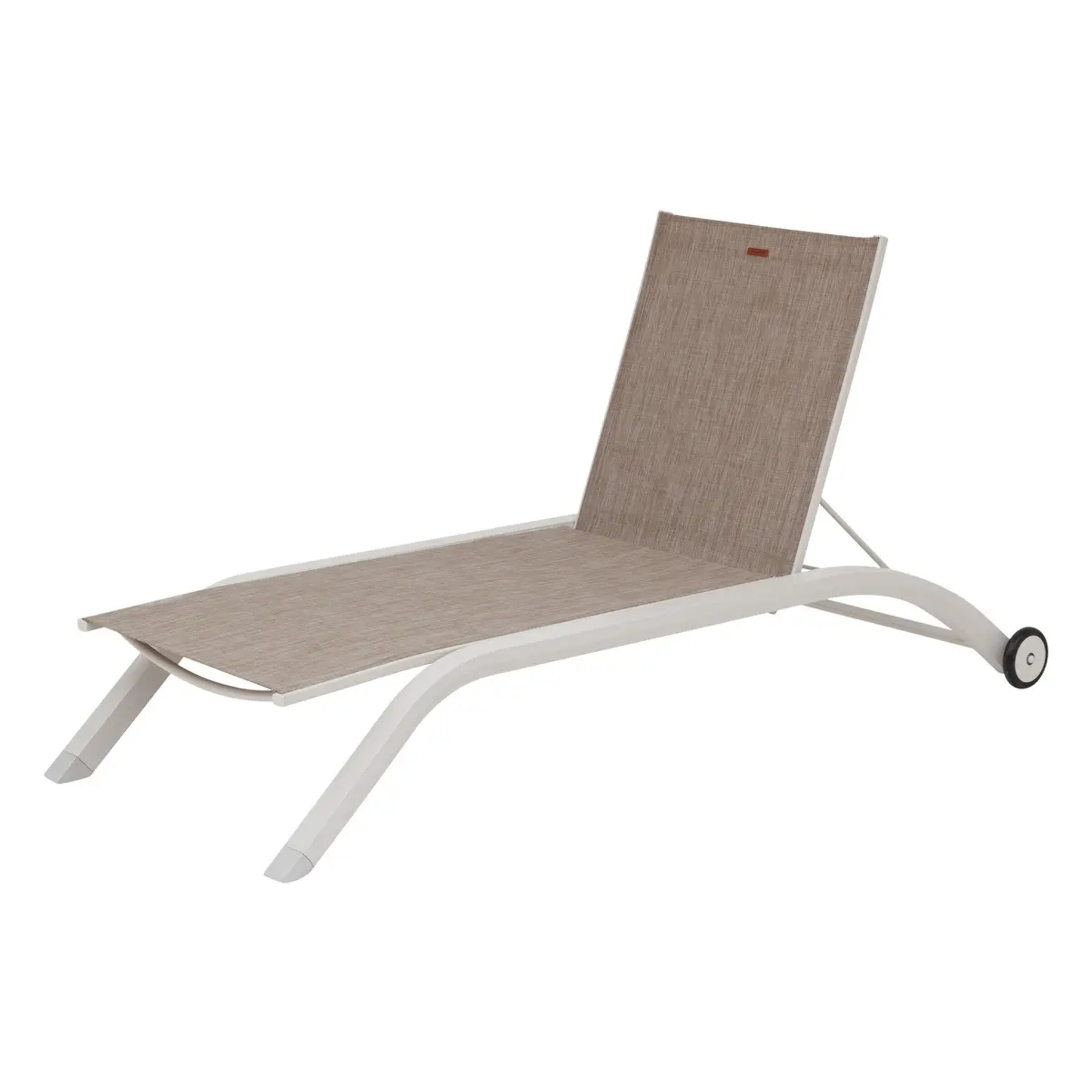 Transat "Jimani" cacao & avoine 2 roues en aluminium et texaline