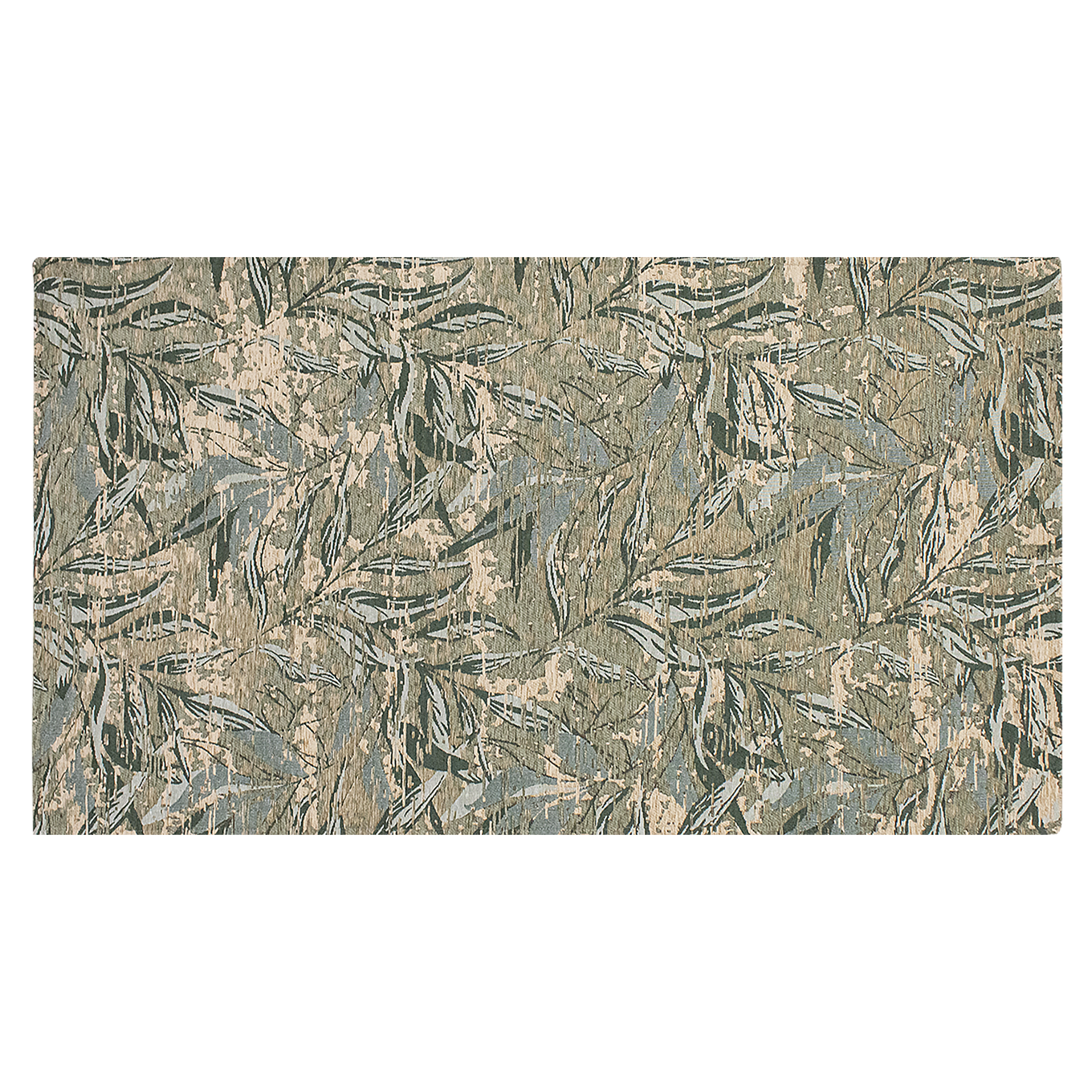 TAPPETO ARREDO DIS. FOLIAGE VERDE CENERE 65X175 CM CON ANTISCIVOLO