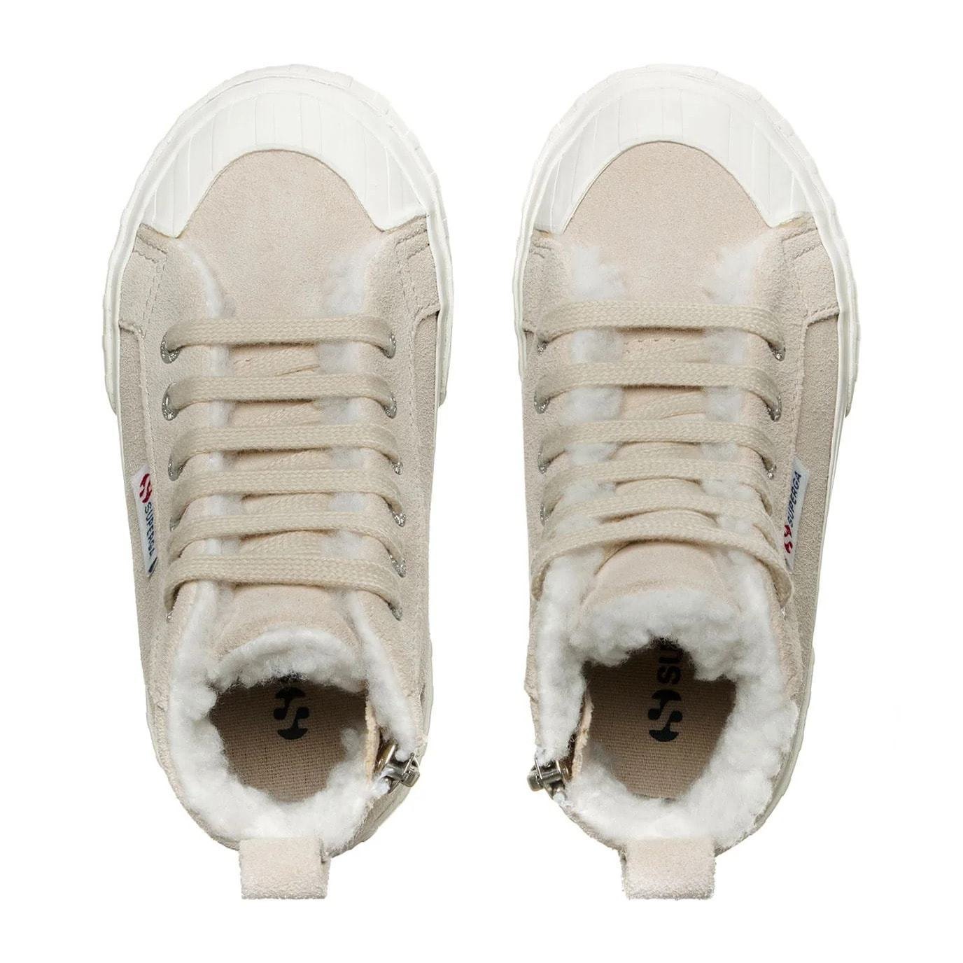 Sneakers Superga Bambino/a Beige 2696 Kids Stripe Suede