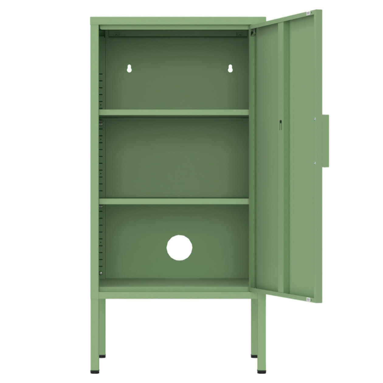Armadietto basso in metallo 1 anta 35x46x72cm verde salvia - Pop