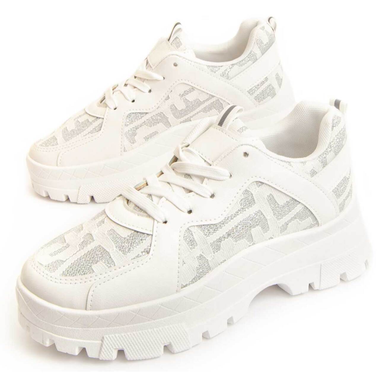 Sneaker De Plataforma - Blanco - Altura: 4 Cm