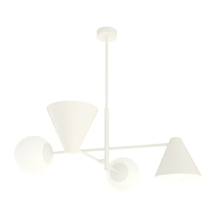 Lampada a sospensione HERMES in acciaio bianco opaco